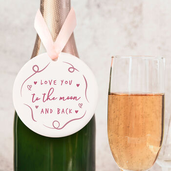 Valentines Day Moon And Back Bottle Tag – Custom Keepsake Gift, 8 of 8