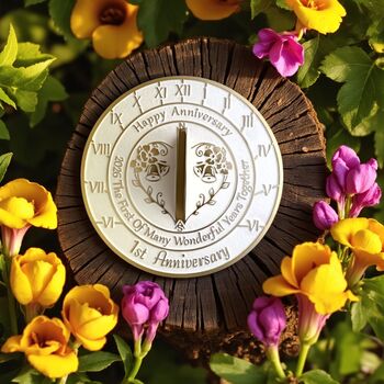 1st Anniversary Sundial Gift Perfect Present To Help Celebrate A Special Couples First Anniversary, 2 of 10
