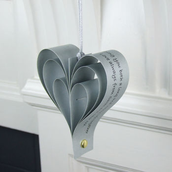 Gold Or Silver Personalised Heart Decoration, 6 of 7
