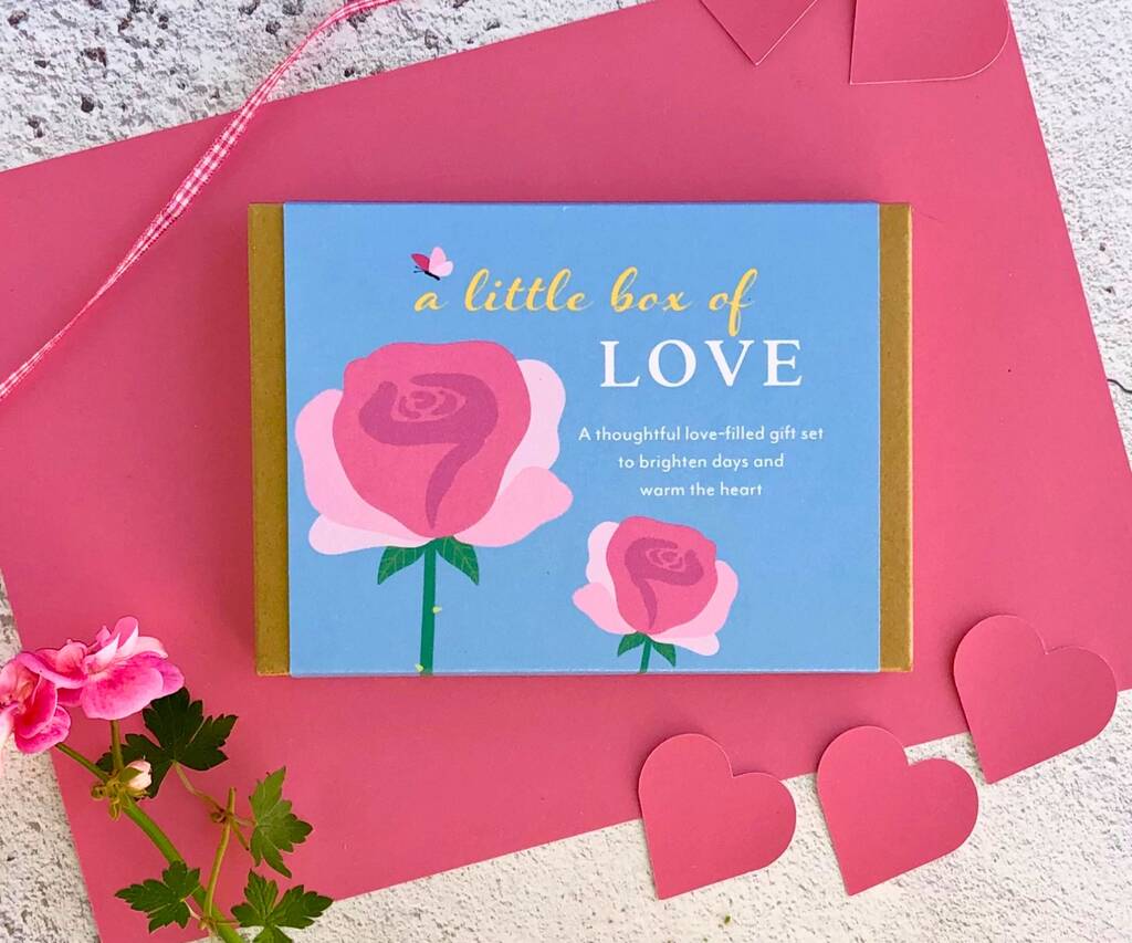 Love Gift Box With Seeds, Rose Quartz, Coaster And Inspirational Postcard – Letterbox Gift, 1 of 7