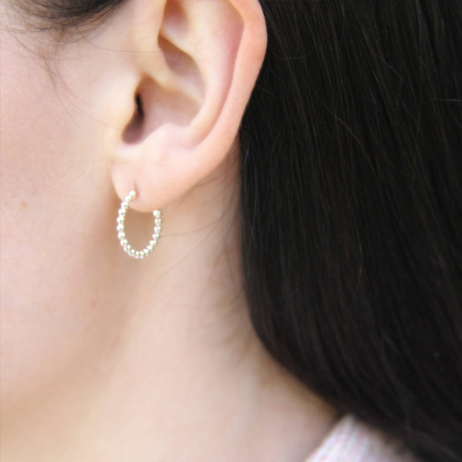 silver beaded hoop earrings by xissjewellery | notonthehighstreet.com