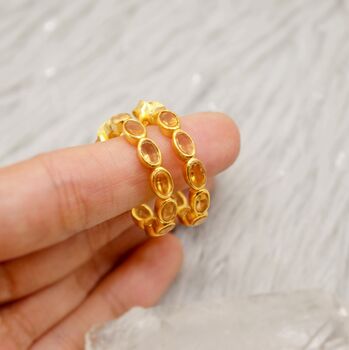Citrine, Amethyst Hoop Earrings, Huggies Earrings, 2 of 11