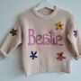 Personalised Hand Embroidered 'Bestie' Knit Jumper, thumbnail 3 of 3