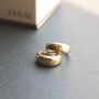 Huggie Hoop Earrings Sterling Silver 18k Gold Plated, thumbnail 5 of 7