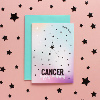 Cancer Star Sign Constellation Birthday Card, 4 of 6