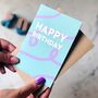 Happy Birthday Turquoise/Purple Card, thumbnail 1 of 3