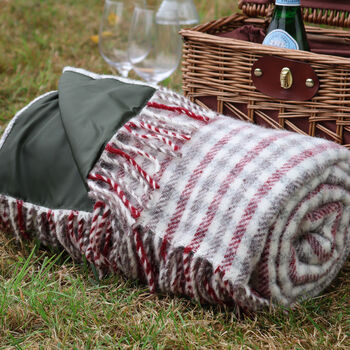 Strawberry And Cream Check Picnic Blanket, 4 of 4