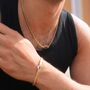 Gold Lapis Lazuli Pendant Necklace And Bracelet Gift Set For Men, thumbnail 1 of 7