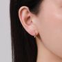 Sterling Silver Irregular Shaped Minimalist Huggie Hoop Earrings, thumbnail 3 of 11