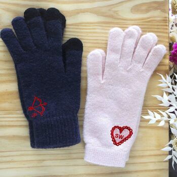 Valentines' Day Personalised Couple Cashmere Gloves Set, 2 of 5