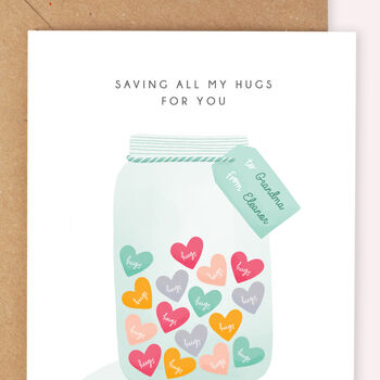 Personalised 'Jar Of Hugs' Lockdown Mother's Day Card, 5 of 5