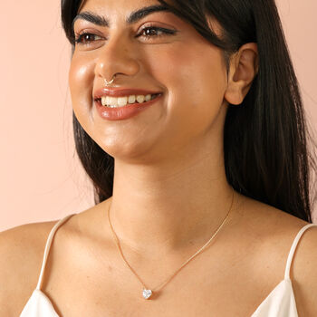 Crystal Heart Pendant Necklace In Gold, 3 of 4