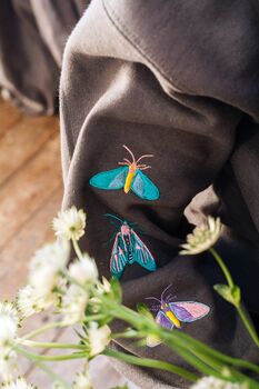 Embroidered Trio Of Moths Embroidered Sleeve Sweater, 3 of 6