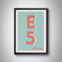 E5 Leyton London Typography Postcode Print, thumbnail 7 of 10