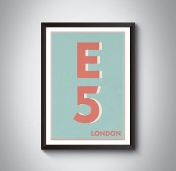 E5 Leyton London Typography Postcode Print, 7 of 10
