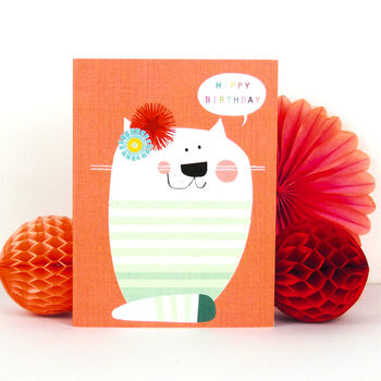 Mini Knitted Cat Birthday Card, 3 of 5