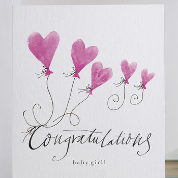 'Congratulations Baby Girl!' New Baby Card, 3 of 3