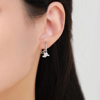 Sterling Silver Anglerfish Hoop Earrings, 3 of 10