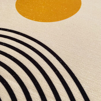 Abstract Ecru Geometric Cushion Cover With Orange Black, 6 of 7