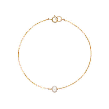 Delicate Gold, Silver, Rose Gold Single Pearl Bracelet, 3 of 8