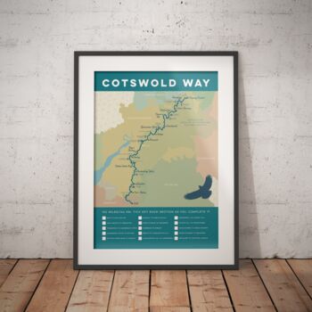 Cotswold Way Map Art Print With Tick List, 6 of 8