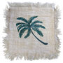 Linen Cushion 45x45cm Palm Tree With Fringe, thumbnail 1 of 3