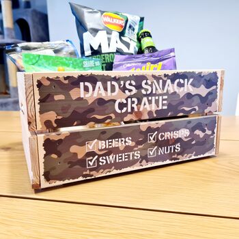 Personalised Wooden Snack Crate Father's Day Gift, 4 of 8