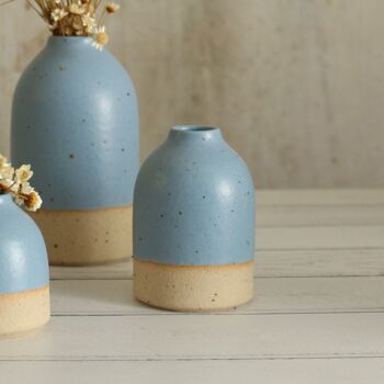 Handmade Stone Small Ceramic Bud Vase, 3 of 9
