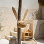 Handwoven Rattan Bunny Wall Sculpture, thumbnail 1 of 4
