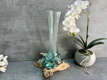 Medium 30cm Molten Glass On Root Vase – Fluted Display, 2 of 12