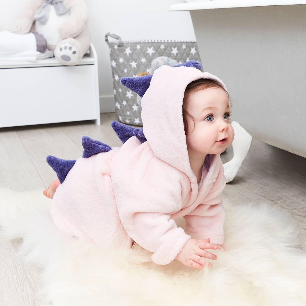 Personalised Pink Dinosaur Robe By My 1st Years