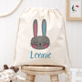 Personalised Sleeping Rabbit Cotton Nursery Bag, thumbnail 1 of 3