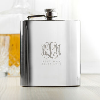 Monogrammed 6oz Hip Flask, 3 of 7