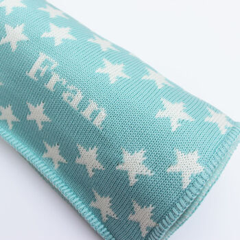 Personalised Knitted Star Baby Blanket, 10 of 11
