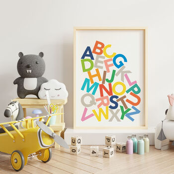 Colourful Alphabet Letters Educational Kids Print, 5 of 10