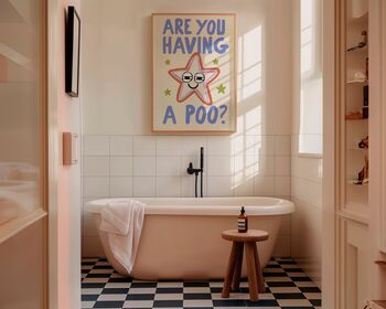 Are You Having A Poo? Funny Bathroom Print, 2 of 3