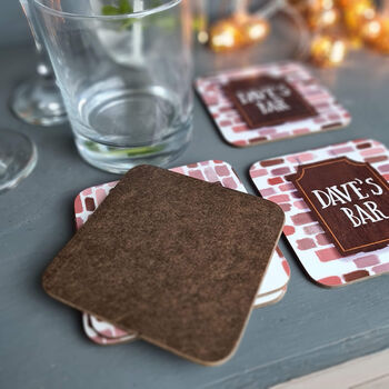Personalised Home Bar Set Of Four Coasters, 3 of 9