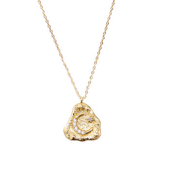 Luna Crescent Moon Necklace Gold Plated, 2 of 8