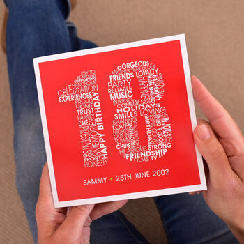 Personalised Name And Date 18th Birthday Card, 2 of 4