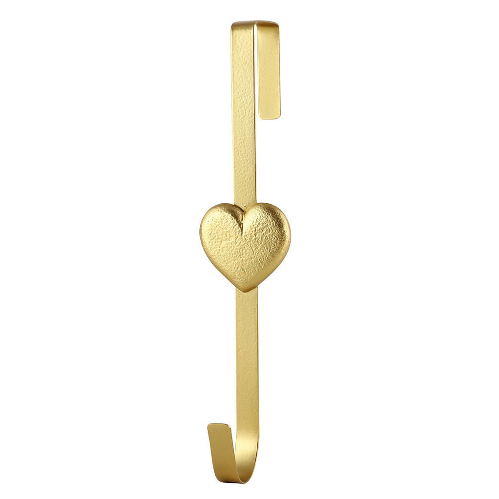 Gold Heart Over Door Wreath Hanger By Dibor | notonthehighstreet.com