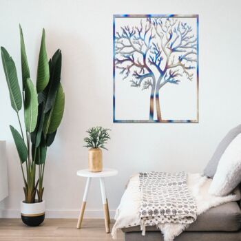 Metal Split Dry Tree Of Life Wall Art Home Room Decor, 6 of 12