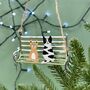Personalised Christmas Cats On A Park Bench Bauble, thumbnail 2 of 3