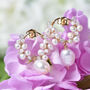 Baroque Pearls And White Zircon Drop Earrings, thumbnail 5 of 11