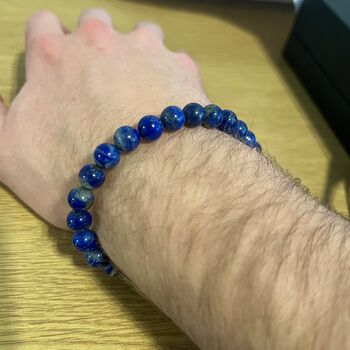 Mens Bracelet, Lapis Lazuli Blue Bracelet For Men, 3 of 8