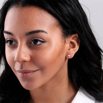 Mini Stocking Sterling Silver Heart Earrings, 4 of 8