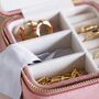 Rose Pink Velvet Square Travel Jewellery Case, thumbnail 4 of 10