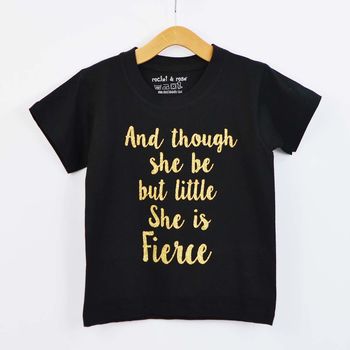 'Little But Fierce' Slogan Print T Shirt, 4 of 6