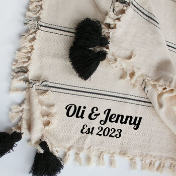 Personalised Handwoven Blanket, Cotton Anniversary Gift, 2 of 8