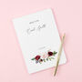 Bride To Be Personalised Burgundy Flowers Notebook, thumbnail 1 of 2