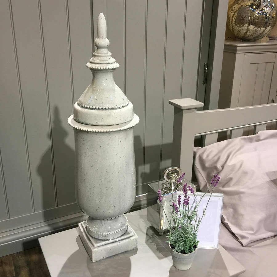 Tall Grey Temple Urn Large By Cowshed Interiors